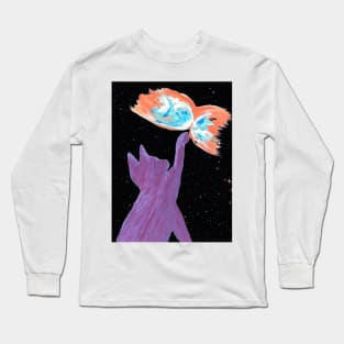 Cat and Butterfly Nebula Long Sleeve T-Shirt